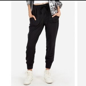 Express Black Pull on Terry Cloth High Waist Jogger Sweat Pants Medium